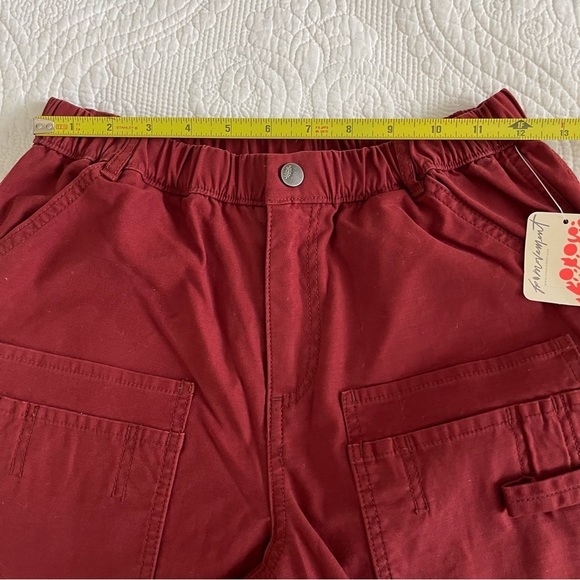 Free People Women’s Voyage Utility High Rise Wide Leg Cargo Pants in Red Size XS - Picture 9 of 16